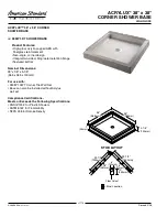 Preview for 1 page of American Standard Acrylux 38" x 38" Corner Shower Base 3838Y1.DT Product Features