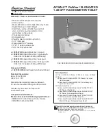 Предварительный просмотр 1 страницы American Standard Afwall Flowise 3351.128 Specification Sheet