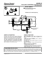 Предварительный просмотр 1 страницы American Standard Amarilis 3801.000.002 Specification Sheet