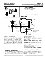 Предварительный просмотр 1 страницы American Standard Amarilis 8871.000 Specification Sheet