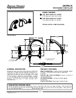 American Standard Amarilis Deck-Mounted Tub Filler 8970.000 Specification Sheet предпросмотр