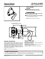 Preview for 1 page of American Standard Amarilis Jasmine In-Wall Diverter Valves T001.431 Specification Sheet