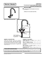 American Standard Amarilis Two-Handle Pantry/Bar Faucet 719.000 Specification Sheet preview