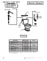 Предварительный просмотр 1 страницы American Standard Antiquity 1.6 GPF Toilet 2264.217 Parts List