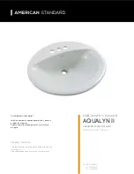 Preview for 1 page of American Standard AQUALYN II Manual