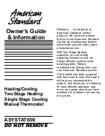 Preview for 1 page of American Standard ASYSTAT606 Owner'S Manual & Information