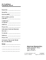 Preview for 6 page of American Standard ASYSTAT606 Owner'S Manual & Information