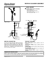 American Standard Bedpan Cleanser 7007.000 Assembly Manual предпросмотр