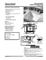 Предварительный просмотр 1 страницы American Standard Boulevard Undercounter Sink 0610.000 Specifications