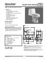 American Standard Cadet 2099.016 Specifications предпросмотр