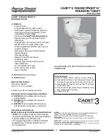 American Standard Cadet 2384.014 Specifications preview