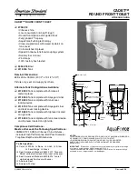 American Standard Cadet 2798.012 Specifications preview