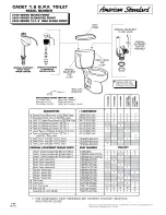 Предварительный просмотр 1 страницы American Standard Cadet 2798 Series Parts List