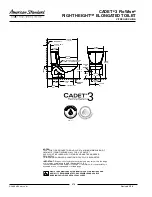 Preview for 2 page of American Standard Cadet 3 FloWise Right Height Elongated Toilet 2835.128 Specifications