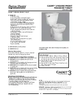 Предварительный просмотр 1 страницы American Standard Cadet 3 Round Front Rough-In Toilet 2384.012 Features & Dimensions