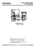 Предварительный просмотр 2 страницы American Standard Cadet 3 Round Front Rough-In Toilet 2384.012 Features & Dimensions