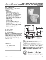 American Standard Cadet 3305.000 Features & Dimensions предпросмотр