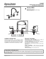 Предварительный просмотр 1 страницы American Standard Cadet 6425 Features & Dimensions