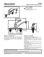 Предварительный просмотр 1 страницы American Standard Cadet 8411 Features & Dimensions