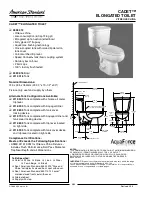 American Standard Cadet Elongated Toilet 2898.012 Features & Dimensions предпросмотр