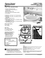 Предварительный просмотр 1 страницы American Standard Cadet Oval 0419.111 Features & Dimensions