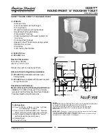 American Standard Cadet Round Front 14" Rough-In Toilet 2798.014 Features & Dimensions предпросмотр