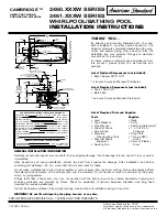 Preview for 1 page of American Standard CAMBRIDGE 2460.XXXW SERIES Installation Instructions Manual