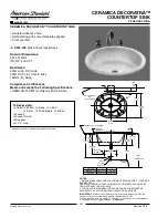 American Standard Ceramica Decorativa 0544.000 Dimensions предпросмотр