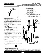 American Standard Ceratronic 6058.102 Specification Sheet предпросмотр