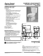 Предварительный просмотр 1 страницы American Standard Champion 4 Right Height Elongated Total Toilet 2586.000 Specification Sheet