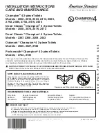 American Standard Champion-4 Installation, Care And Maintenance Instructions предпросмотр