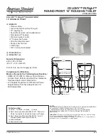 American Standard Colony Fitright Round Front 10" Rough-In Toilet 2486.010 Specification Sheet предпросмотр