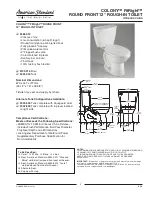 American Standard Colony FitRight Round Front 12" Rough-In Toilet 2436.012 Specification Sheet предпросмотр