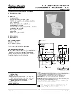 Предварительный просмотр 1 страницы American Standard Colony RIght Height Elongated 10: Rough-In Toilet 2359.010 Specification Sheet