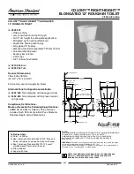 American Standard Colony Right Height Elongated 12" Rough-In Toilet 2359.012 Specification Sheet предпросмотр