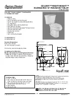 Предварительный просмотр 1 страницы American Standard Colony Right Height Elongated 14" Rough-In Toilet 2359.014 Specification Sheet