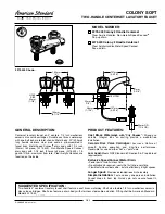 American Standard COLONY SOFT 2275.403 Specification Sheet предпросмотр