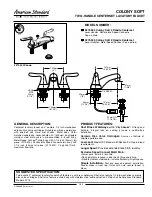 Предварительный просмотр 1 страницы American Standard COLONY SOFT 2275.503 Specifications