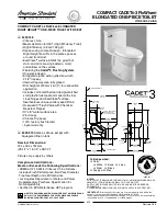 Предварительный просмотр 1 страницы American Standard Compact Cadet 3 FloWise Elongated One-Piece Toilet 2403.128 Specification Sheet