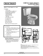 Предварительный просмотр 1 страницы American Standard Compact Right Height Elongated Toilet 3505.000 Specification Sheet