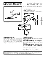 Preview for 1 page of American Standard Connoisseur 4600.100 Specification Sheet