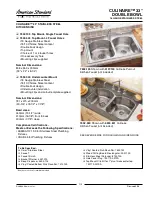 American Standard Culinaire ASME A112.19.3 Specification Sheet предпросмотр