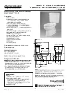 American Standard Doral Classic Champion 2058.014 Specification Sheet предпросмотр