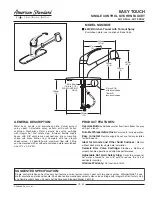 Предварительный просмотр 1 страницы American Standard Easy Touch 6310B Specification Sheet