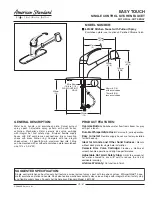 Предварительный просмотр 1 страницы American Standard Easy Touch 6310EZ Specification Sheet