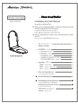 American Standard EB-FB104SW Installation And User Manual preview