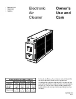 Preview for 1 page of American Standard Electronic Air Cleaner Use And Care Manual