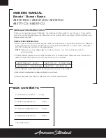 Preview for 2 page of American Standard Elevate A8014T LHO Owner'S Manual