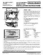 Preview for 1 page of American Standard Ellisse Elite 2711E Series Installation Instructions