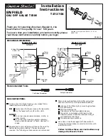 Предварительный просмотр 1 страницы American Standard Enfield On/Off  Valve Trim M968663 Installation Instructions